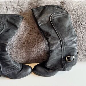 Fergalicious Black Leather Footwearr rider boots